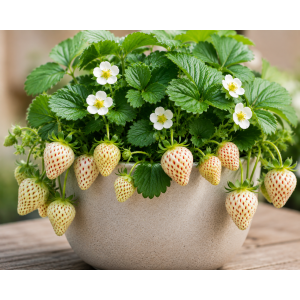 Jahoda ananásová - Pineberry (Fragaria × ananassa) ´SNOW WHITE´ - P9